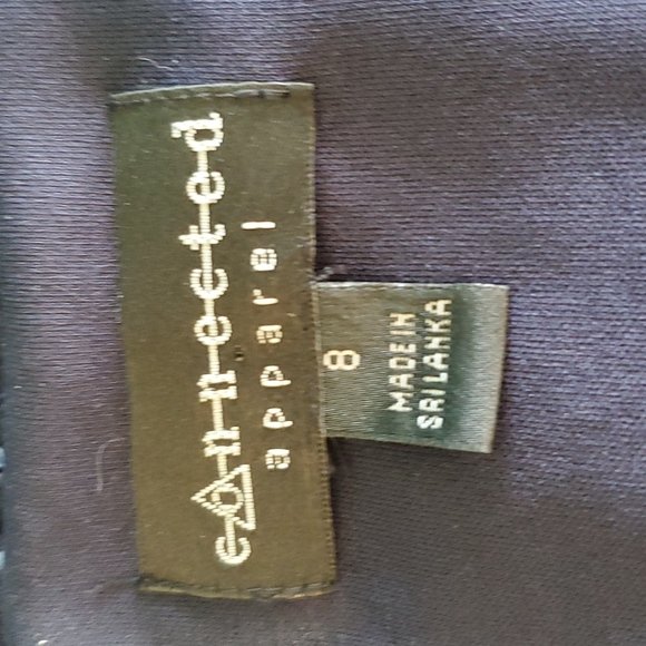 Connected Apparel Lined Sleeveless Navy Sequined & Lace Sheath Dress - Size 8 - Picture 9 of 12